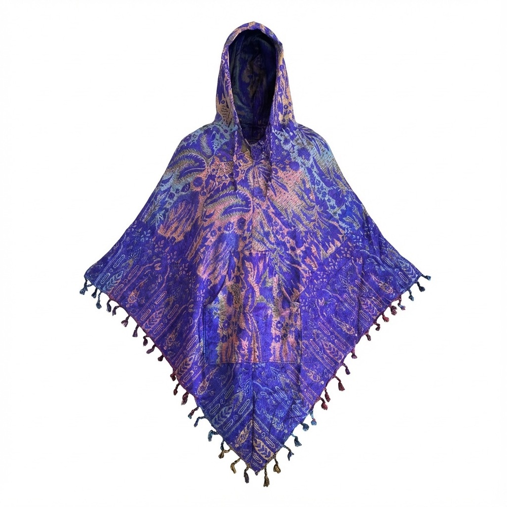 Hooded Poncho Shawl – Boho Statement Piece